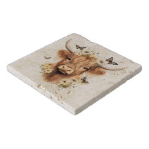 Boho Floral Butterfly Farmhouse Scottie Cow