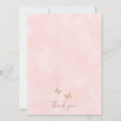 Boho Floral Butterfly Kisses Baby Shower Thank You Invitation (Back)