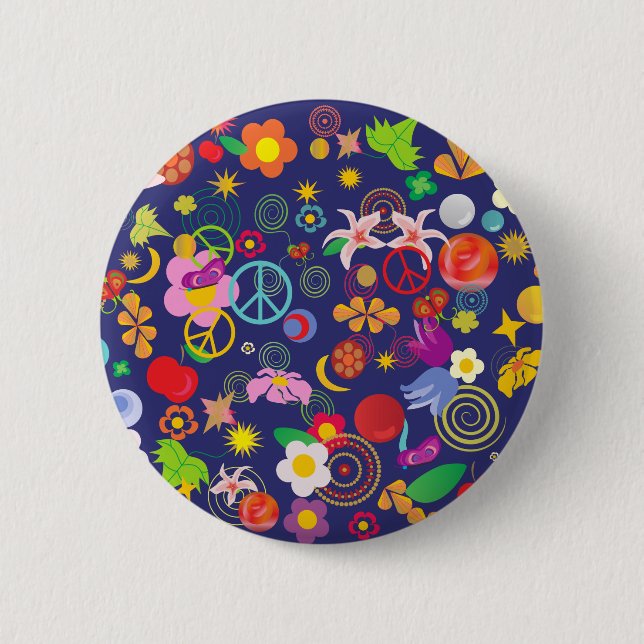 Boho floral button (Front)
