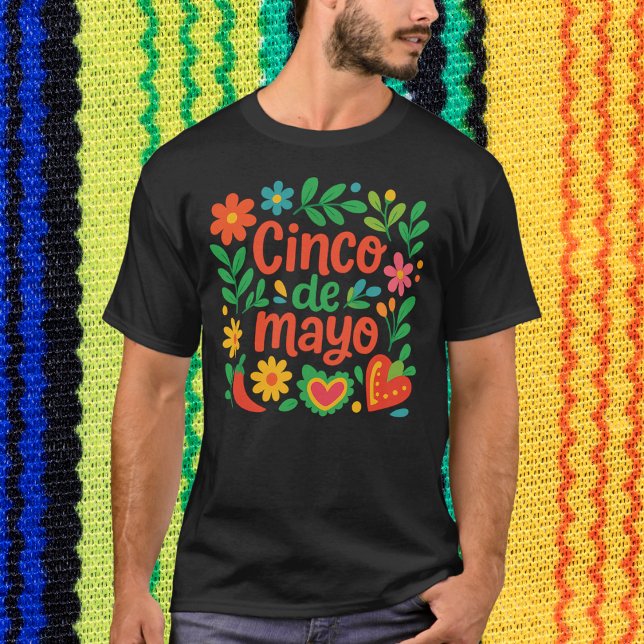 Boho Floral Cinco de Mayo T-Shirt (Creator Uploaded)