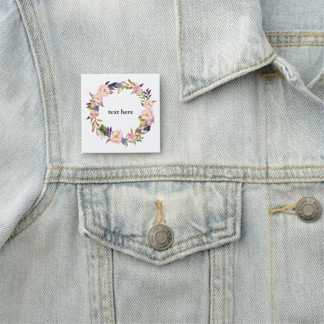 boho floral Classic Name Tag (In Situ)