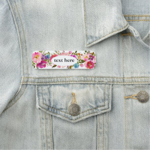 boho floral Classic Name Tag