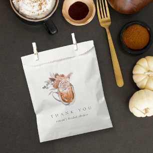 Boho Floral Coffee Bridal Shower Thank You Favor Bag