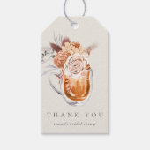 Boho Floral Coffee Bridal Shower Thank You Favor Gift Tags (Front)
