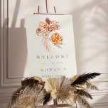 Boho Floral Coffee Bridal Shower Welcome Sign<br><div class="desc">Fall in love with this romantic design for autumn bridal shower brunches or coffee themed showers. Elegant design features a soft off-white background graced with a bouquet of pastel earth tone boho watercolor flowers flanking a perfectly prepared caffe latte.  Personalize this bridal shower welcome sign with your custom text.</div>