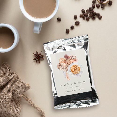 Boho Floral Coffee Love is Brewing Bridal Shower Coffee Drink Mix