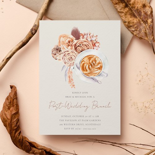 Boho Floral Coffee Post_Wedding Brunch Invitation