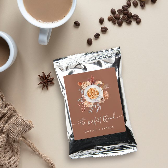 Boho Floral Coffee "The Perfect Blend" Wedding Drink Mix (Creator Uploaded)