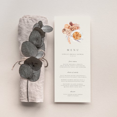 Boho Floral Coffee Theme Bridal Shower Brunch Menu