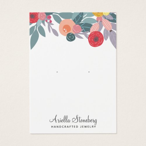 Boho Floral Colorful Earring Display Card
