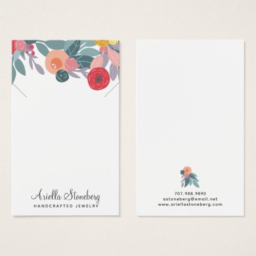 Boho Floral Colorful Necklace Display Card