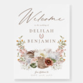 Boho Floral Country Western Cowboy Wedding Welcome Foam Board (Front)