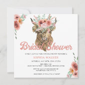 Boho Floral Cow Print Western Bridal Shower Invitation | Zazzle