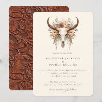 Boho Floral Cow Skull Western Wedding