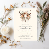 Boho Floral Cow Skull Western Wedding