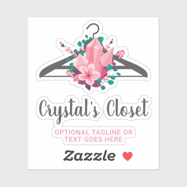 Boho Floral Crystals Clothes Hanger Closet Logo Sticker (Sheet)
