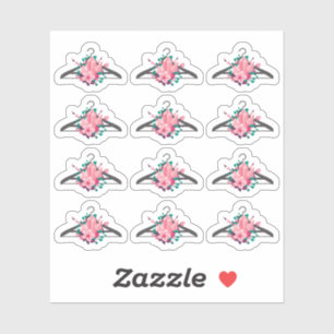 Boho Floral Crystals Clothes Hanger Fashion Closet Sticker