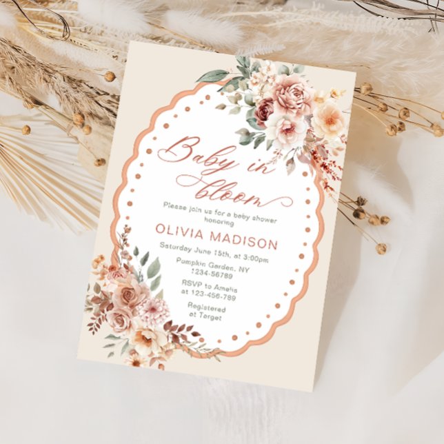 Boho Floral Cute Baby Shower Invitation (Creator Uploaded)
