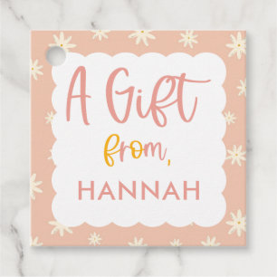Boho Floral Daisy Birthday Gift Favor Tags