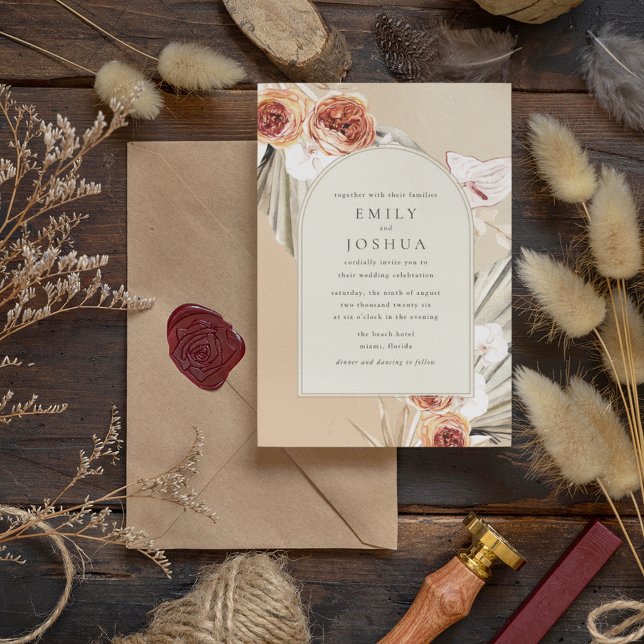 Boho Floral Digital Autumn Wedding Invitation (Creator Uploaded)