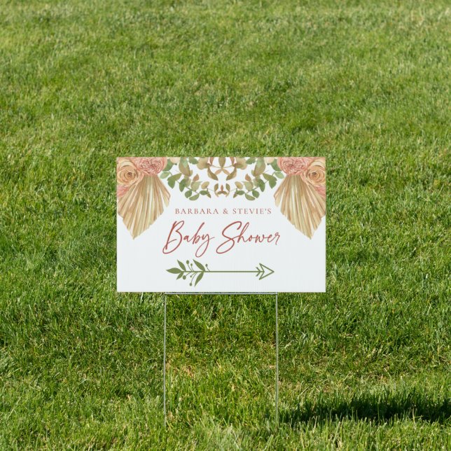 Boho floral Directional Baby Shower Sign (Insitu)