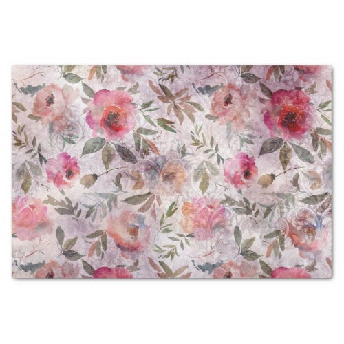 BOHO FLORAL DISTRESSED COLLAGE DECOUPAGE TISSUE PAPER