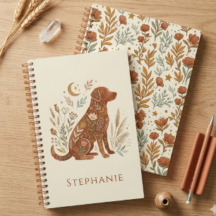 Boho Floral Dog Silhouette Earthy Botanical Planner