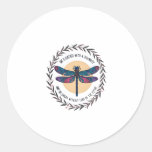 Boho Floral Dragonfly She Is Clothed With Strength Classic Round Sticker