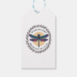 Boho Floral Dragonfly She Is Clothed With Strength Gift Tags