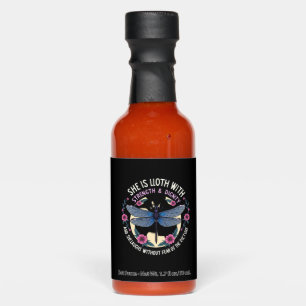 Boho Floral Dragonfly She Is Clothed With Strength Hot Sauces