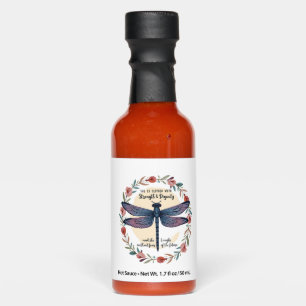 Boho Floral Dragonfly She Is Clothed With Strength Hot Sauces