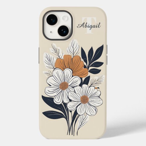 Boho Floral Drawing Case_Mate iPhone 14 Case