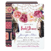 Boho Floral Dreamcatcher Bridal Shower Invitation