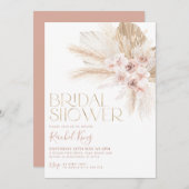 Boho Floral Dried Flowers Bridal Shower Invitation (Front/Back)