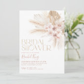 Boho Floral Dried Flowers Bridal Shower Invitation (Standing Front)