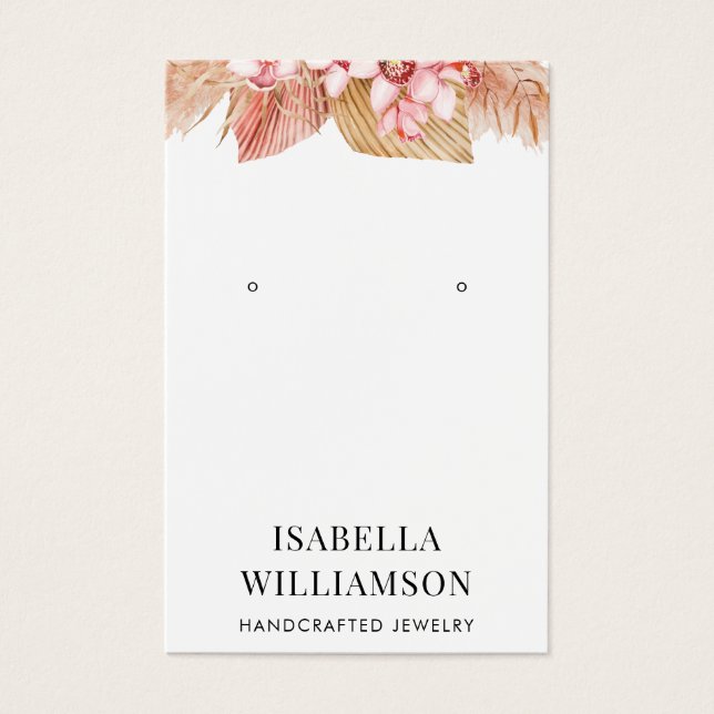 Boho Floral Earring Jewelry Display Card (Front)
