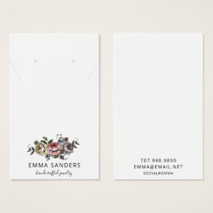 Boho Floral Earring Necklace Jewelry Display Cards