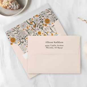 Boho Floral Earth Tones Botanical Bridal Shower Envelope