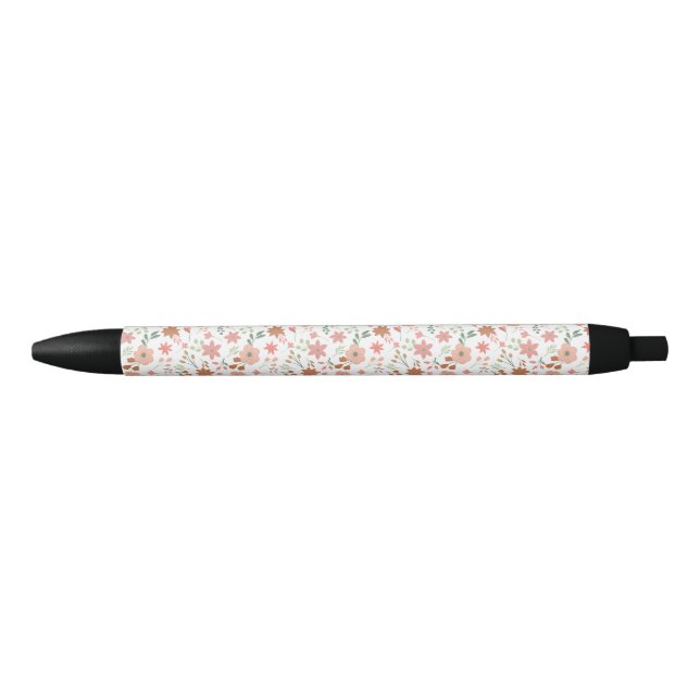 Boho Floral Earth Tones Modern Flowers Pen (Front)