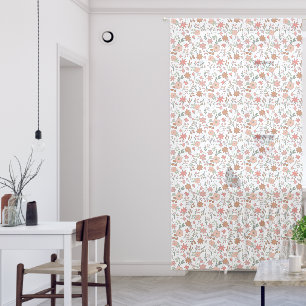 Boho Floral Earth Tones Modern Flowers Sheer Curtains
