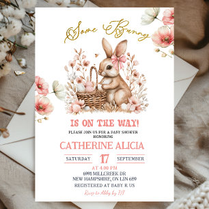 Boho Floral Easter Bunny Baby Shower Invitation
