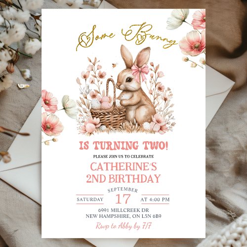 Boho Floral Easter Bunny Birthday