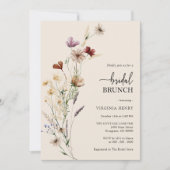 Boho Floral Elegant Bridal Brunch Invitation (Front)