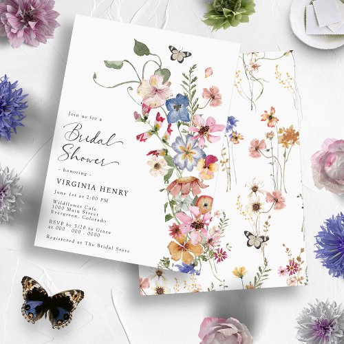 Boho Floral Elegant Bridal Shower Invitation