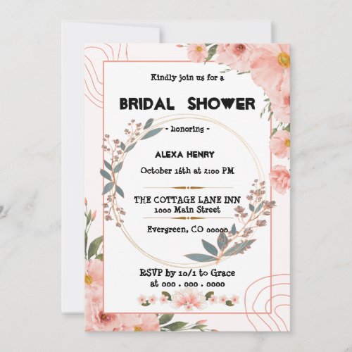 boho floral elegant invitation