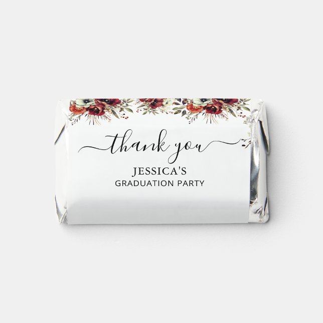 Boho floral Elegant Thank you graduation party Hershey's Miniatures (Boho floral Elegant Thank you graduation party Chocolate Favors)