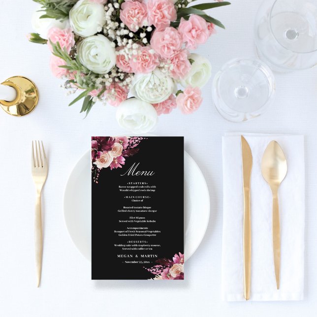 Boho Floral Elegant Wedding Menu (Creator Uploaded)