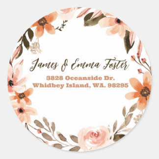 Boho Floral Envelope Address Seal