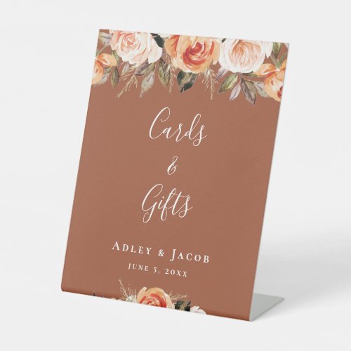 Boho Floral Fall Cards and Gifts Wedding Custom Pedestal Sign