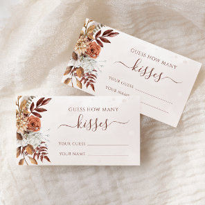 Boho Floral Fall Guess How Many Kisses Game Enclosure Card